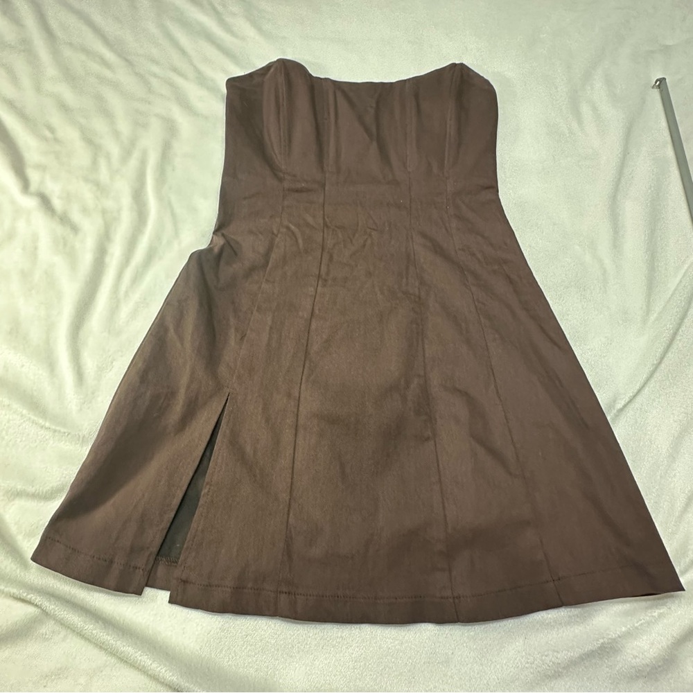 White Fox Boutique Chocolate Strapless Dress (C)